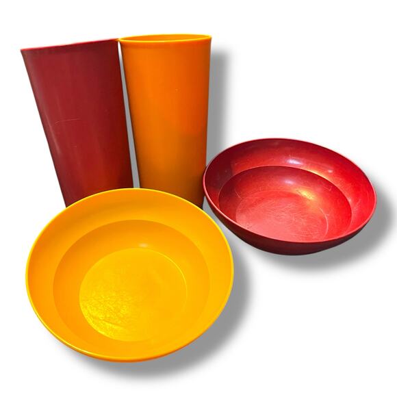 Vintage Tupperware Harvest Tumblers 18oz Bowls Cereal Salad Set of 4 1348 155 - Picture 15 of 15